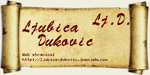Ljubica Duković vizit kartica